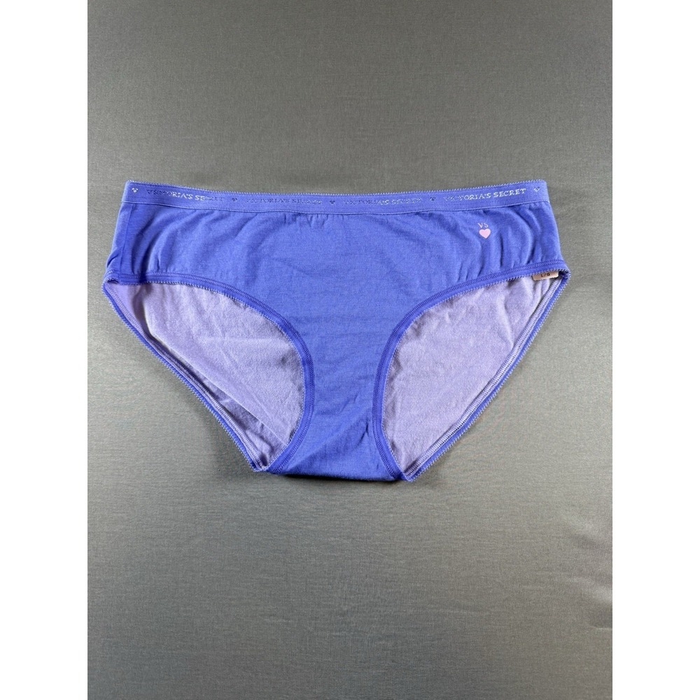 Victoria's Secret VTG 2013 Stretch Hiphugger Cotton Panty  Purple Pink Heart L